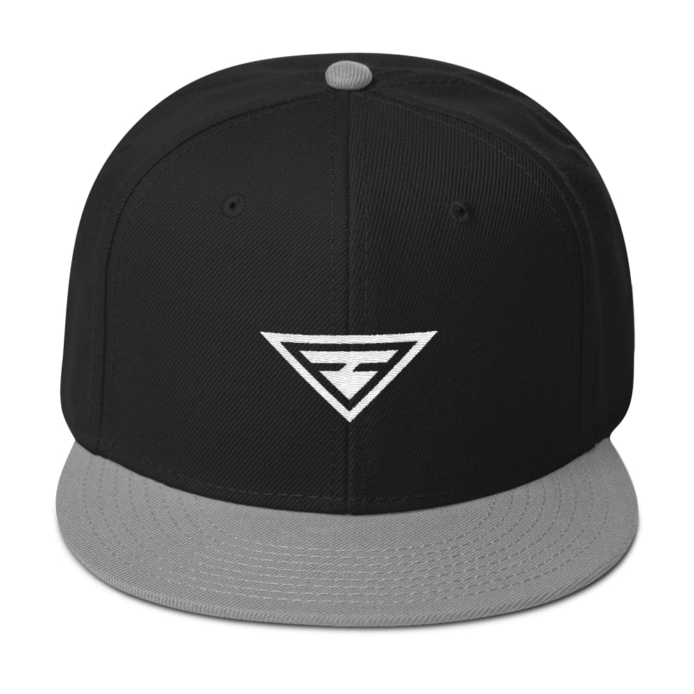 Hero Wool-Blend Flat Brim Snapback Hat - One-size / Gray / Black / Black - Hats