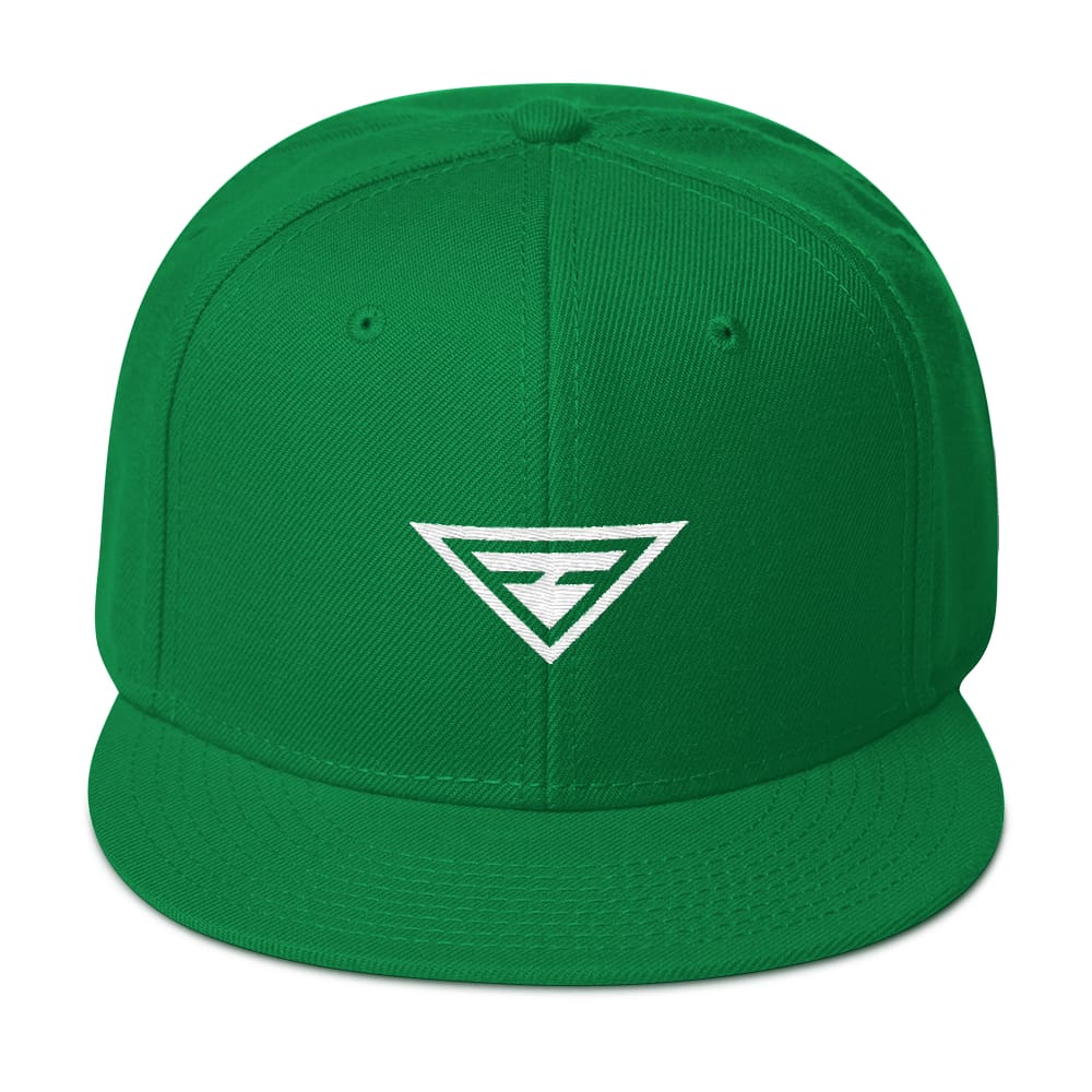 Hero Wool-Blend Flat Brim Snapback Hat - One-size / Kelly green - Hats