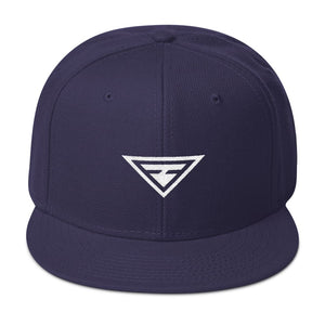 Hero Wool-Blend Flat Brim Snapback Hat - One-size / Navy blue - Hats