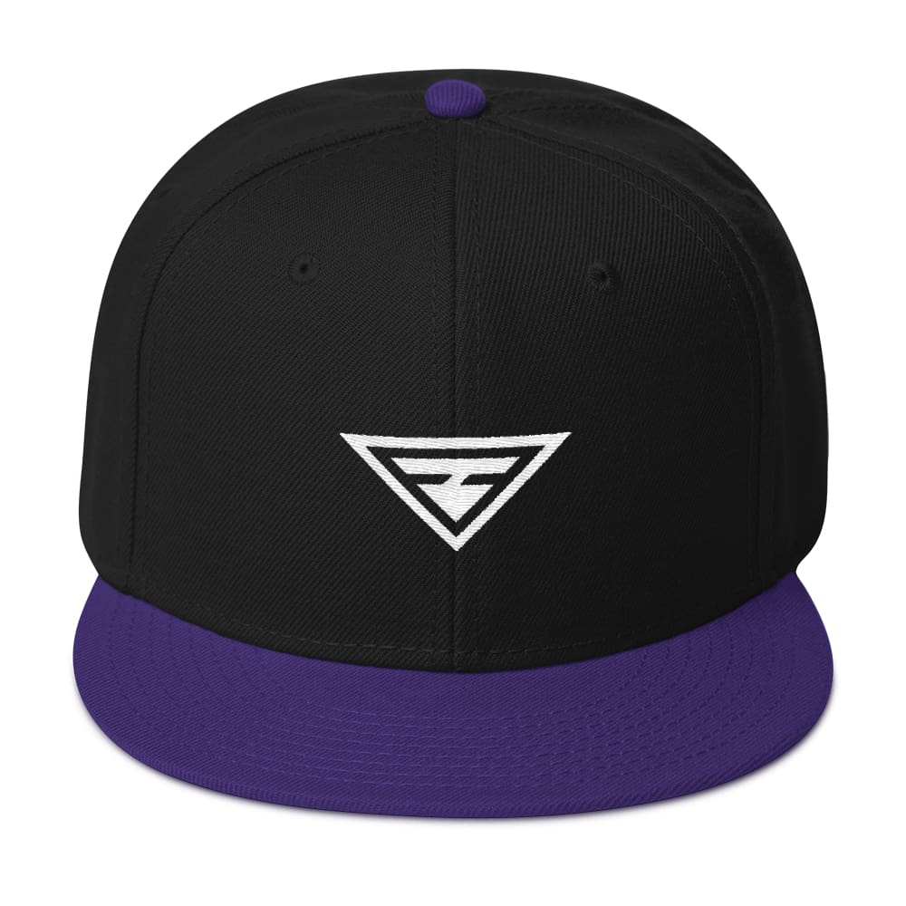 
            
                Load image into Gallery viewer, Hero Wool-Blend Flat Brim Snapback Hat - One-size / Purple / Black / Black - Hats
            
        