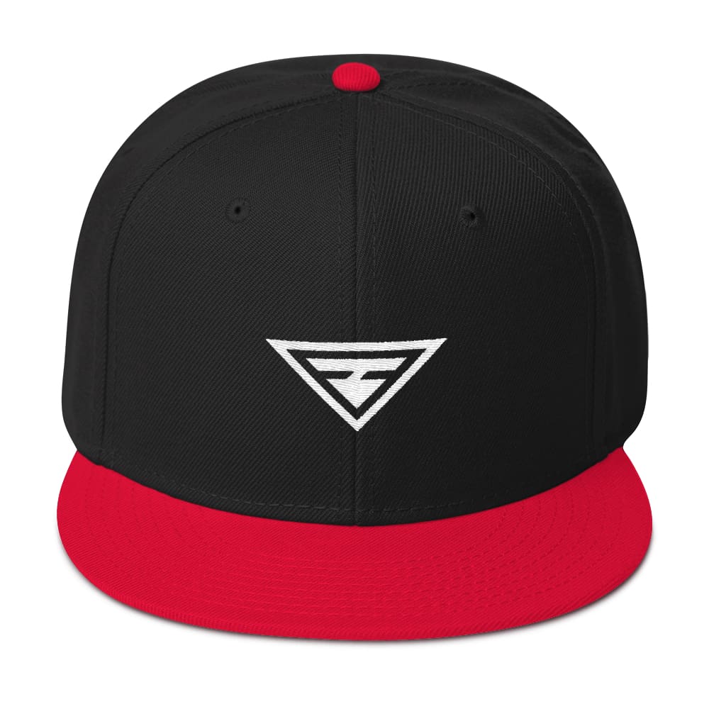 Hero Wool-Blend Flat Brim Snapback Hat - One-size / Red / Black / Black - Hats