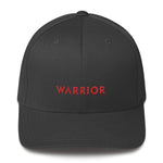 HIV/AIDS or Blood Cancer Awareness Twill Flexfit Fitted Hat with Red Ribbon and Warrior