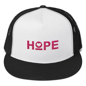 Hope Heart 5-Panel Snapback Trucker Hat - One-size / Black - Hats