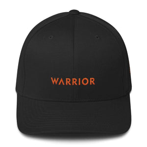
            
                Load image into Gallery viewer, Leukemia Awareness Twill Flexfit Fitted Hat With Warrior &amp;amp; Orange Ribbon - S/m / Black - Hats
            
        