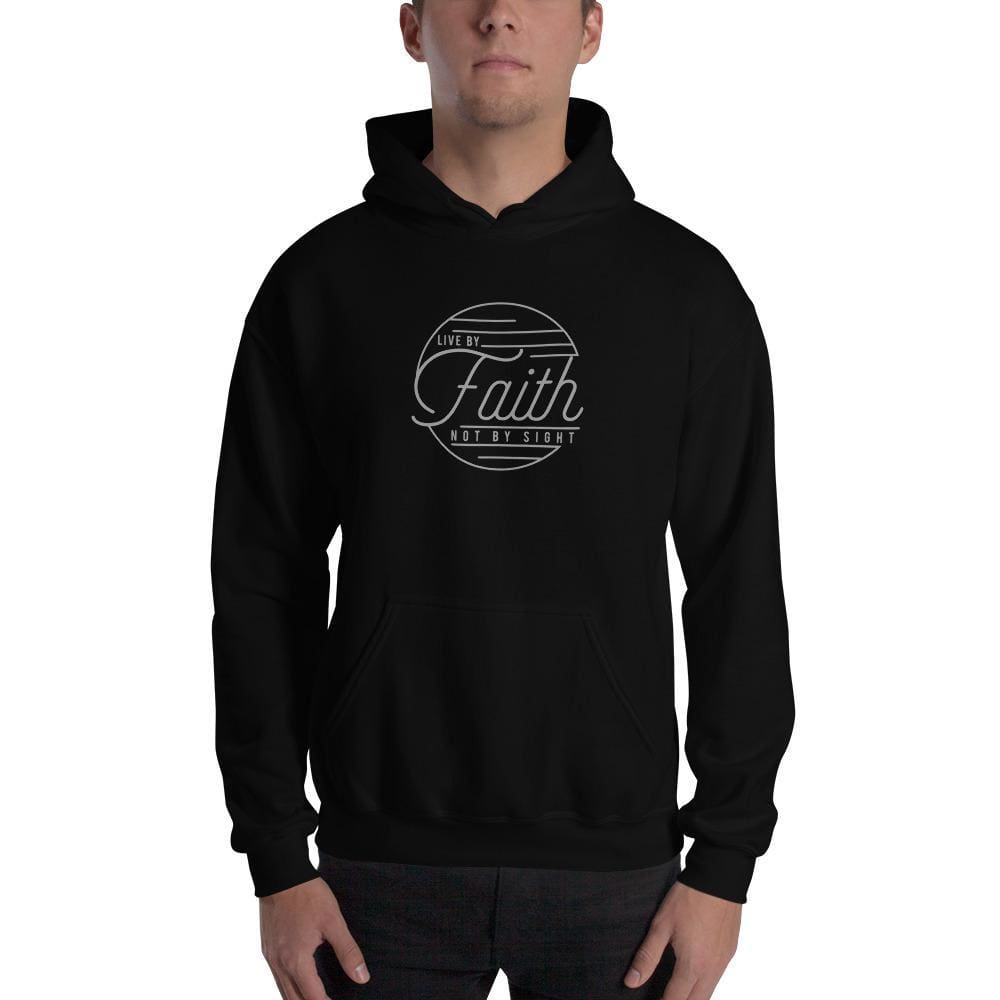 
            
                Load image into Gallery viewer, Live by Faith Not by Sight Christian Hoodie Sweatshirt - S / Black - Sweatshirts
            
        