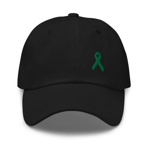 
            
                Load image into Gallery viewer, Liver Cancer &amp;amp; Gallbladder Cancer Awareness Dad Hat with Green Ribbon - Black
            
        