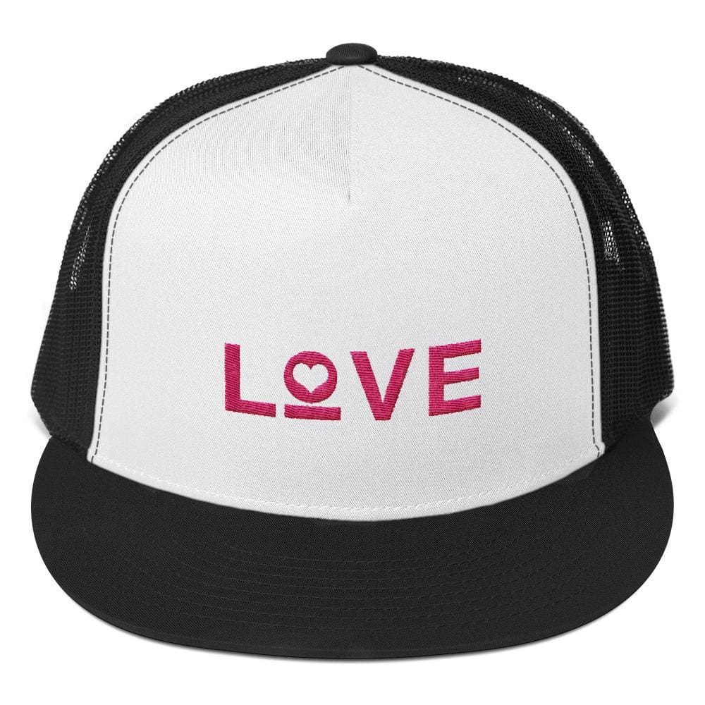 Love Heart 5-Panel Snapback Trucker Hat - One-size / Black - Hats