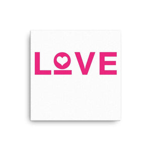 Love Heart Canvas Wall Art - 16×16 / White - Wall Art