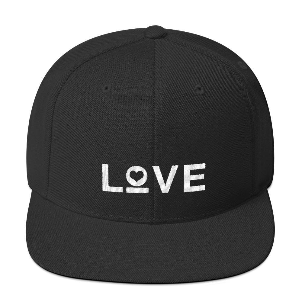 Love Snapback Hat with Flat Brim - One-size / Black - Hats