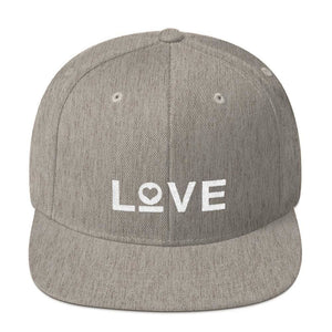 
            
                Load image into Gallery viewer, Love Snapback Hat with Flat Brim - One-size / Heather Grey - Hats
            
        