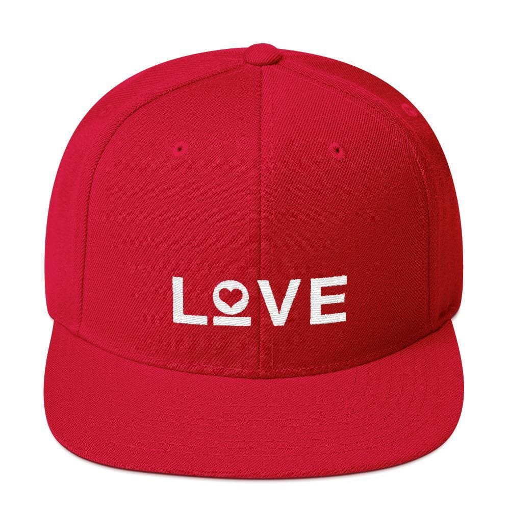 Love Snapback Hat with Flat Brim - One-size / Red - Hats