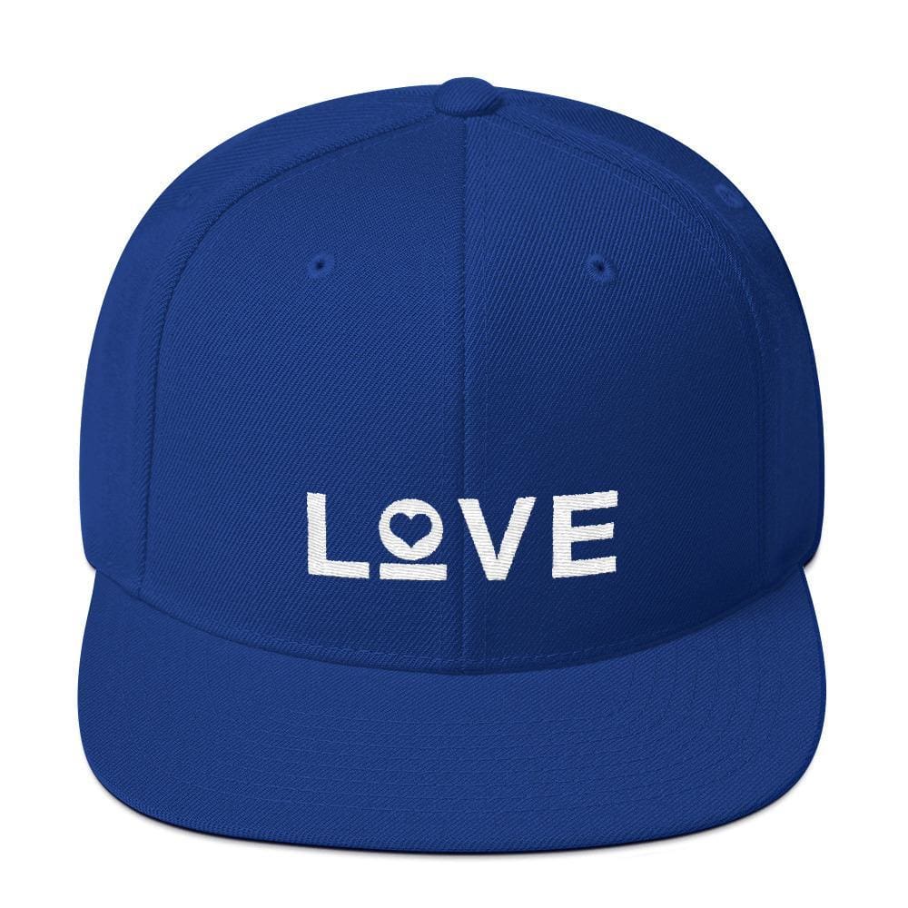 
            
                Load image into Gallery viewer, Love Snapback Hat with Flat Brim - One-size / Royal Blue - Hats
            
        
