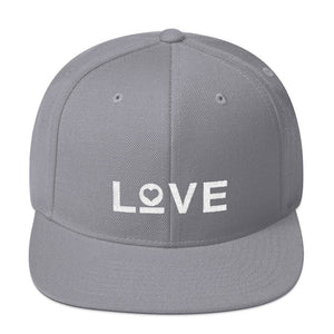 Love Snapback Hat with Flat Brim - One-size / Silver - Hats