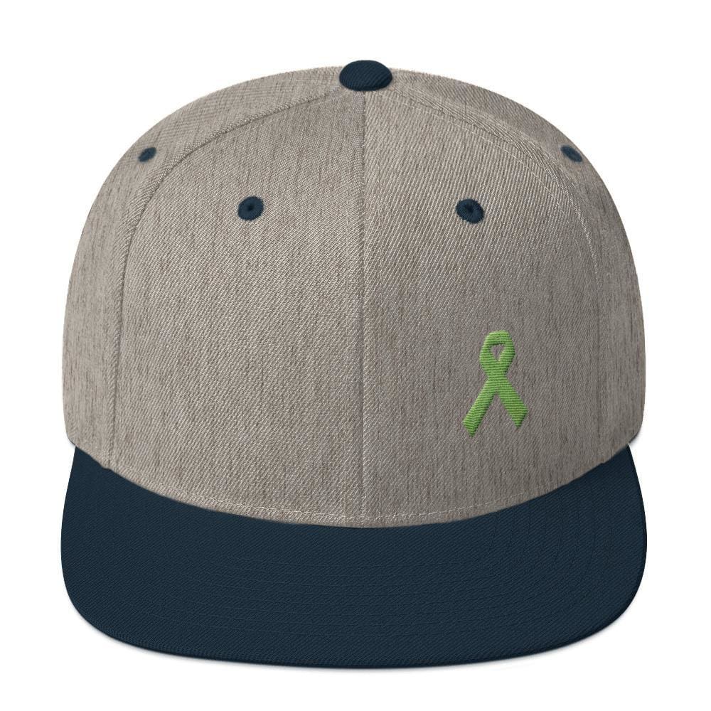 Lymphoma Awareness Snapback Hat - One-size / Heather Grey/ Navy - Hats