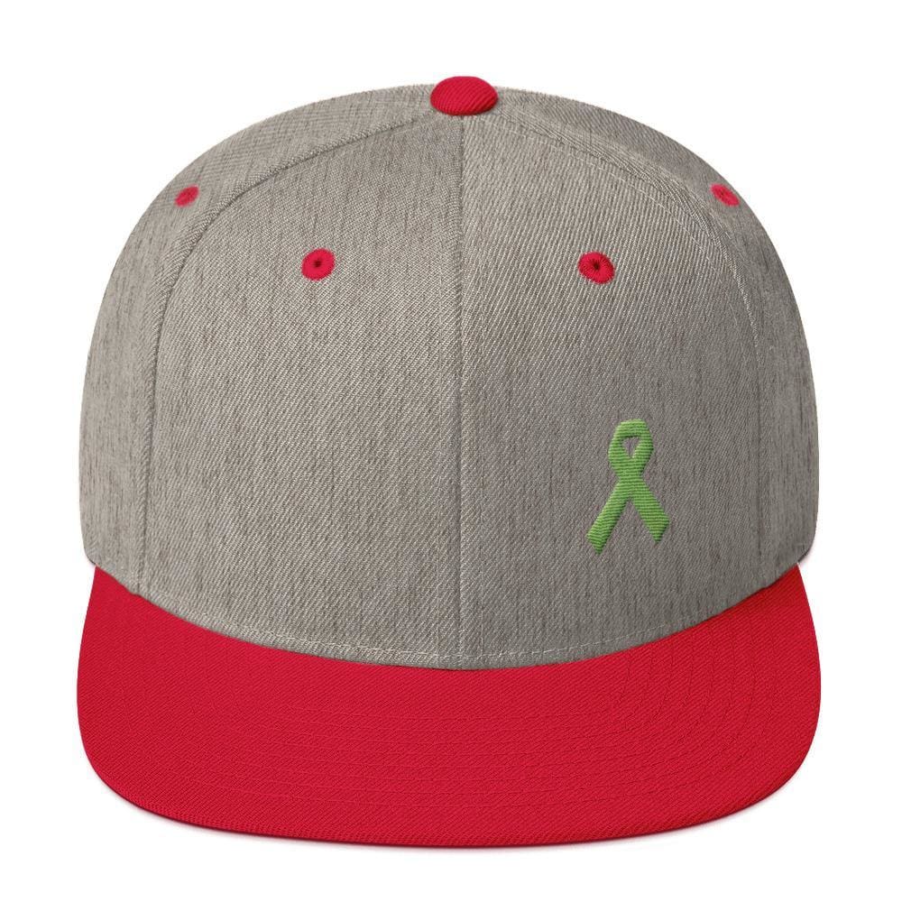 
            
                Load image into Gallery viewer, Lymphoma Awareness Snapback Hat - One-size / Heather Grey/ Red - Hats
            
        