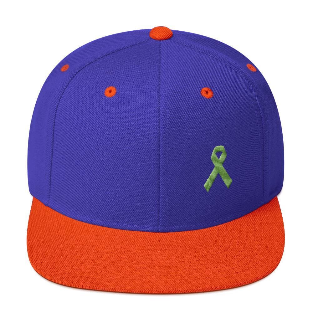 Lymphoma Awareness Snapback Hat - One-size / Royal/ Orange - Hats