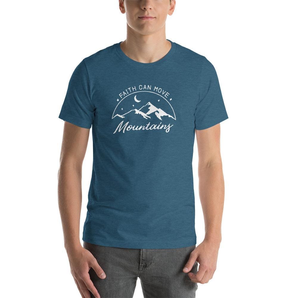 
            
                Load image into Gallery viewer, Mens Big &amp;amp; Tall Faith Can Move Mountains Short-Sleeve T-Shirt - L / Heather Deep Teal - T-Shirts
            
        