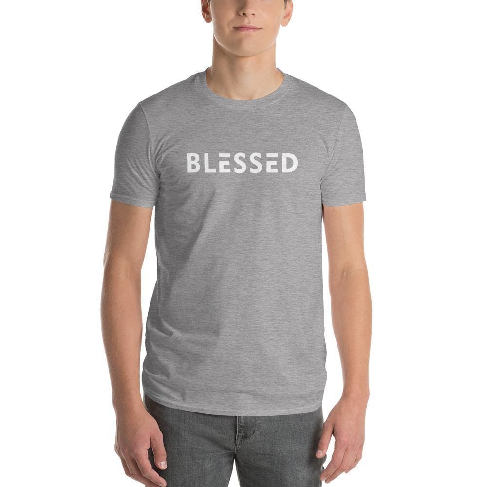 
            
                Load image into Gallery viewer, Mens Blessed T-Shirt - S / Heather Grey - T-Shirts
            
        