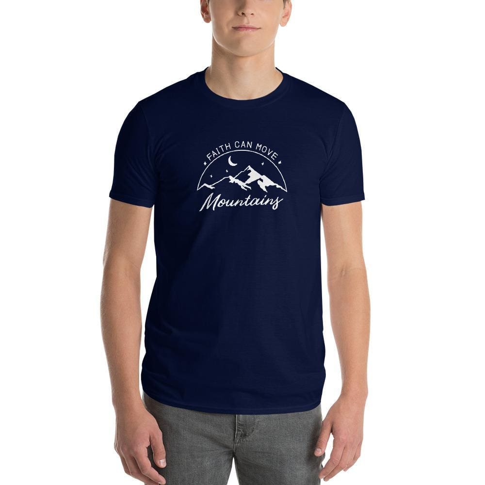 Mens Faith Can Move Mountains T-Shirt - S / Navy - T-Shirts
