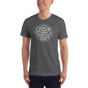 Mens Faith Makes Things Possible Not Easy Christian T-Shirt - S / Asphalt - T-Shirts
