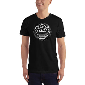Mens Faith Makes Things Possible Not Easy Christian T-Shirt - S / Black - T-Shirts