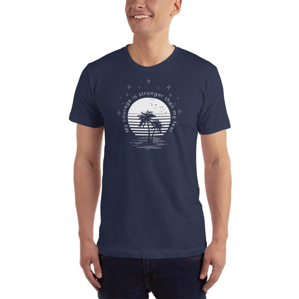 Mens My Courage is Stronger than My Fear T-Shirt - S / Navy - T-Shirts