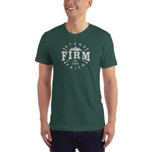 
            
                Load image into Gallery viewer, Mens Stand Firm in the Faith Christian T-Shirt - S / Forest - T-Shirts
            
        