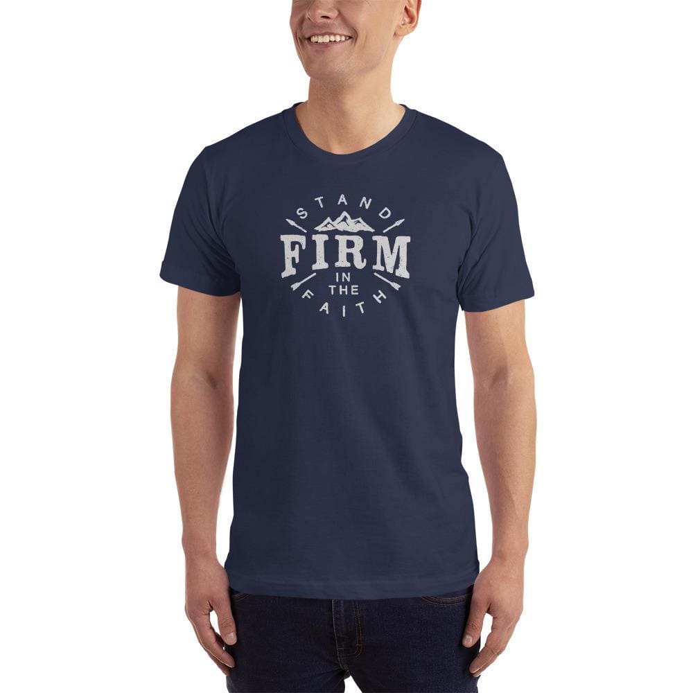 Mens Stand Firm in the Faith Christian T-Shirt - S / Navy - T-Shirts