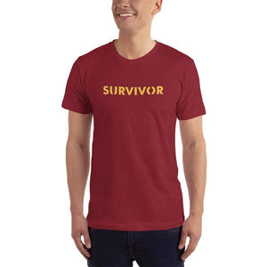 Mens Survivor Short-Sleeve T-Shirt (Yellow Print) - XS / Cranberry - T-Shirts