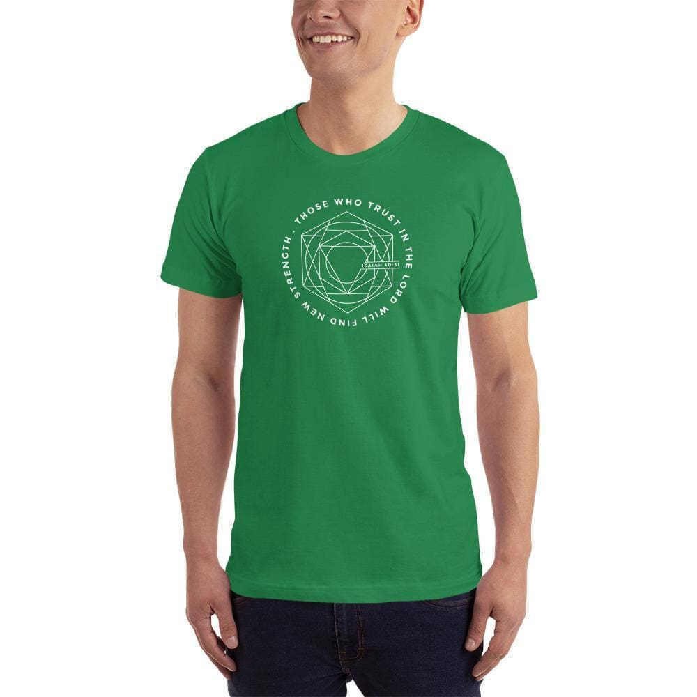 
            
                Load image into Gallery viewer, Mens Those Who Trust in the Lord Will Find New Strength Christian T-Shirt - S / Kelly Green - T-Shirts
            
        