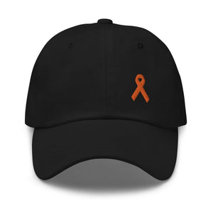 MS Awareness Dad Hat with Orange Ribbon - Black