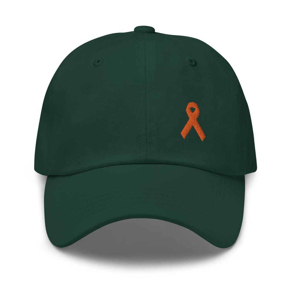 MS Awareness Dad Hat with Orange Ribbon - Spruce