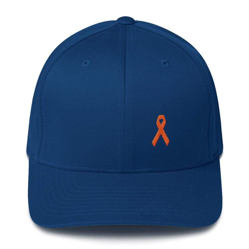 Ms Awareness Fitted Baseball Hat With Flexfit - S/m / Royal Blue - Hats