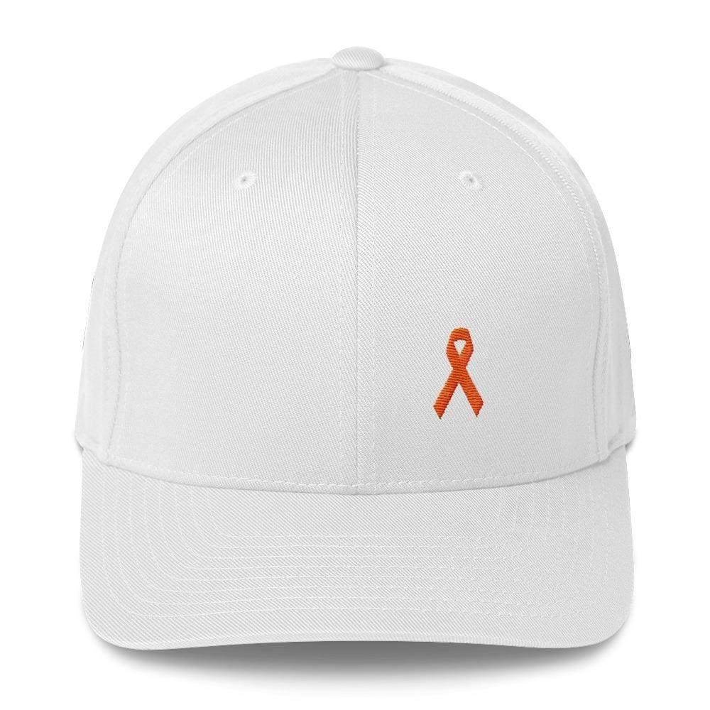 Ms Awareness Fitted Baseball Hat With Flexfit - S/m / White - Hats