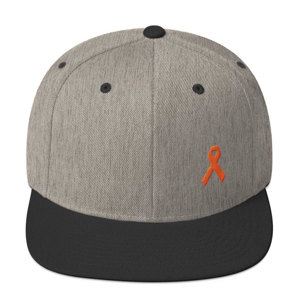 
            
                Load image into Gallery viewer, MS Awareness Flat Brim Snapback Hat - One-size / Heather/Black - Hats
            
        