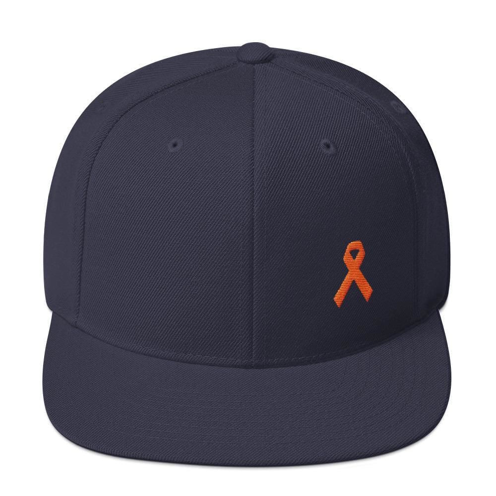 
            
                Load image into Gallery viewer, MS Awareness Flat Brim Snapback Hat - One-size / Navy - Hats
            
        