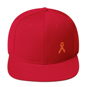 
            
                Load image into Gallery viewer, MS Awareness Flat Brim Snapback Hat - One-size / Red - Hats
            
        