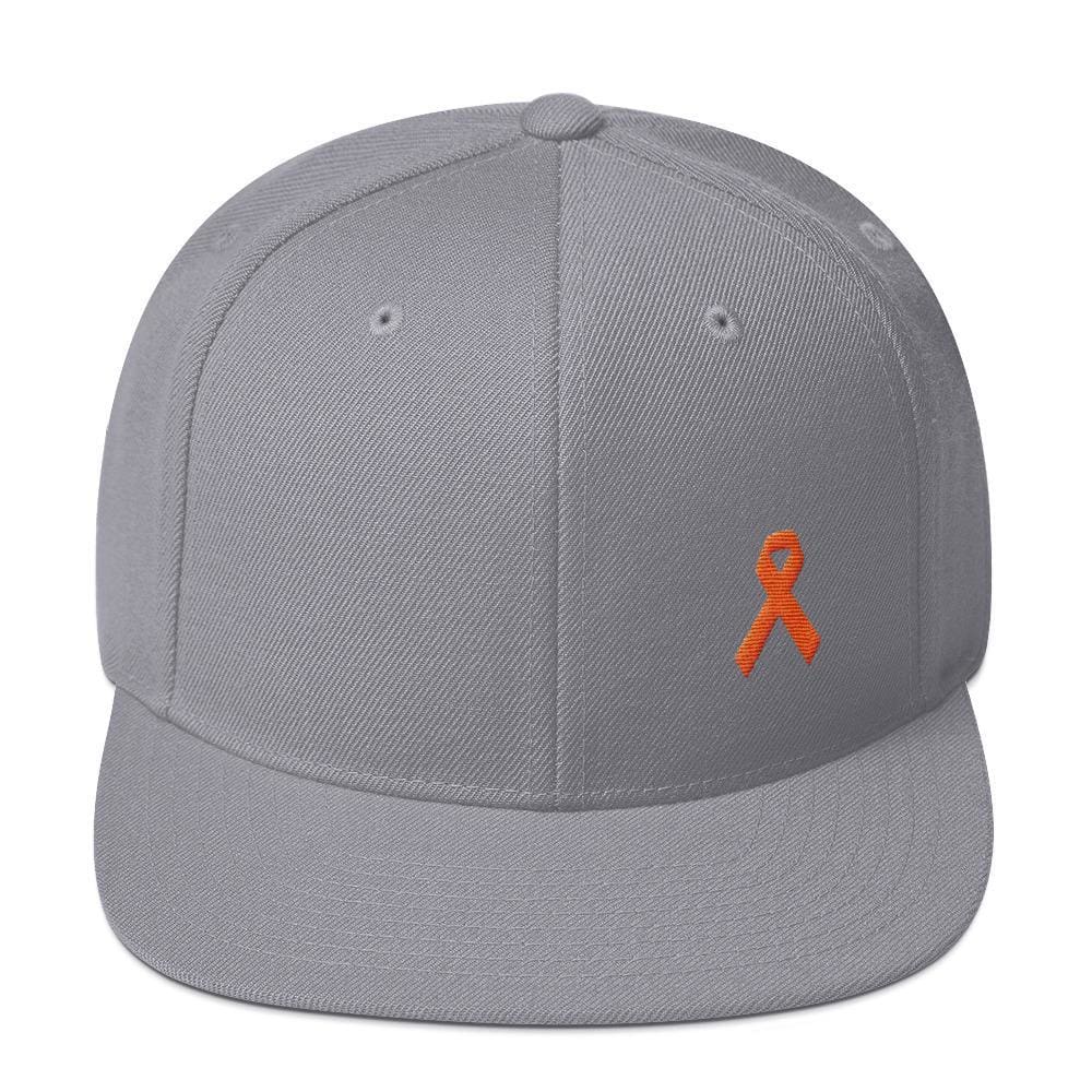 
            
                Load image into Gallery viewer, MS Awareness Flat Brim Snapback Hat - One-size / Silver - Hats
            
        