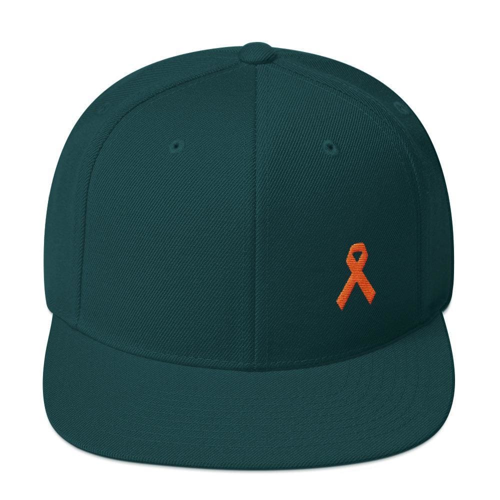
            
                Load image into Gallery viewer, MS Awareness Flat Brim Snapback Hat - One-size / Spruce - Hats
            
        