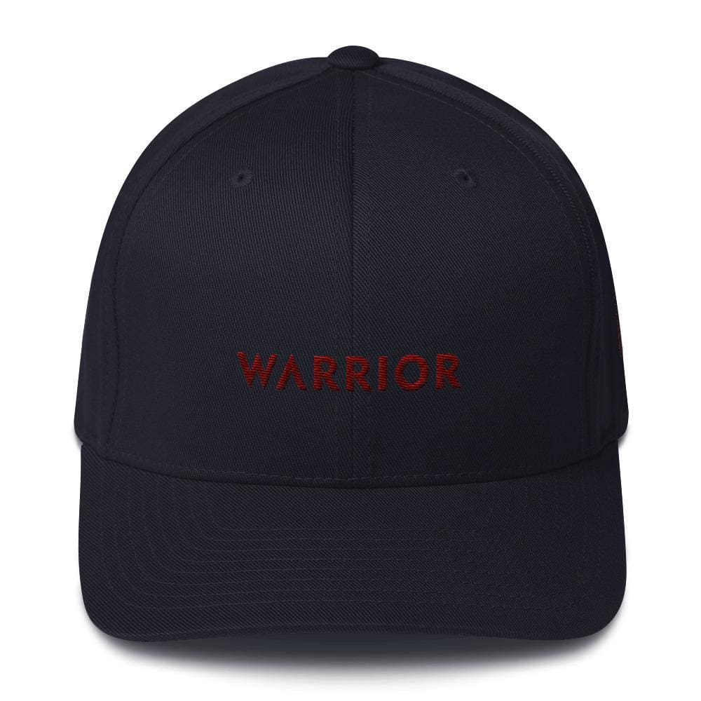 
            
                Load image into Gallery viewer, Multiple Myeloma Awareness Twill Flexfit Fitted Hat - Warrior &amp;amp; Burgundy Ribbon - S/M / Dark Navy - Hats
            
        