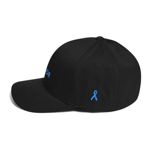 
            
                Load image into Gallery viewer, Prostate Cancer Awareness Hat With Warrior &amp;amp; Light Blue Ribbon On The Side - Hats
            
        