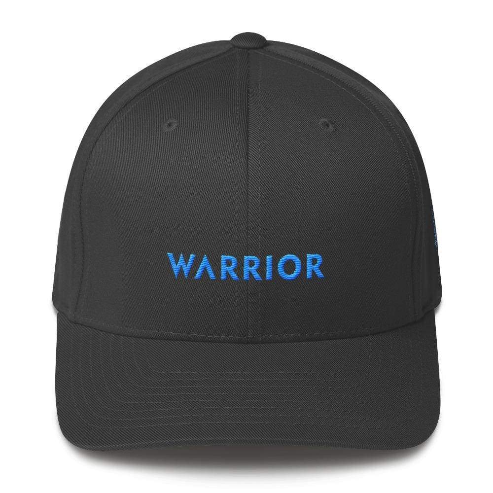 Prostate Cancer Awareness Hat With Warrior & Light Blue Ribbon On The Side - S/m / Dark Grey - Hats