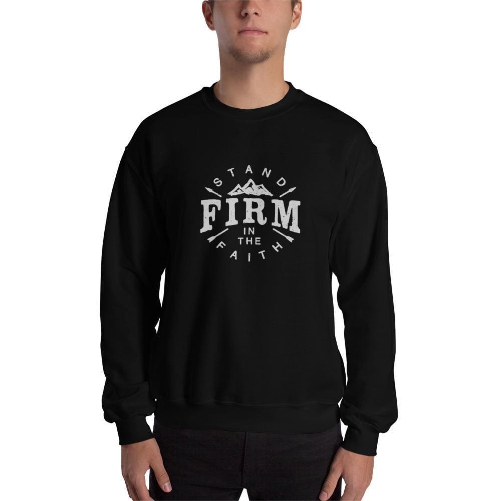Stand Firm in the Faith Crewneck Sweatshirt - S / Black - Sweatshirts