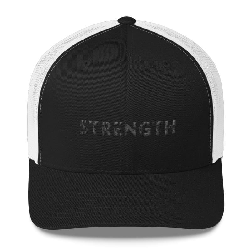 
            
                Load image into Gallery viewer, Strength Black on Black Snapback Trucker Hat - One-size / Black - Hats
            
        