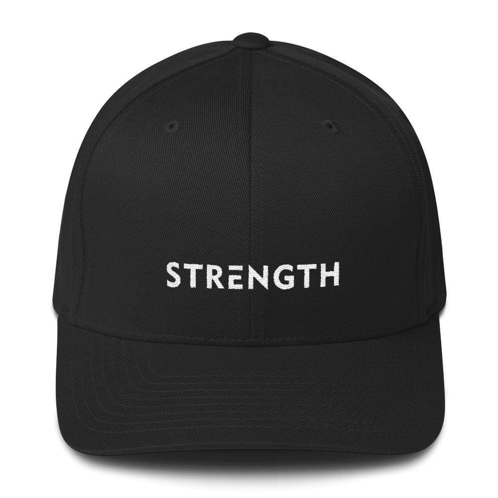 Strength Fitted Twill Flexfit Baseball Hat - S/m / Black - Hats