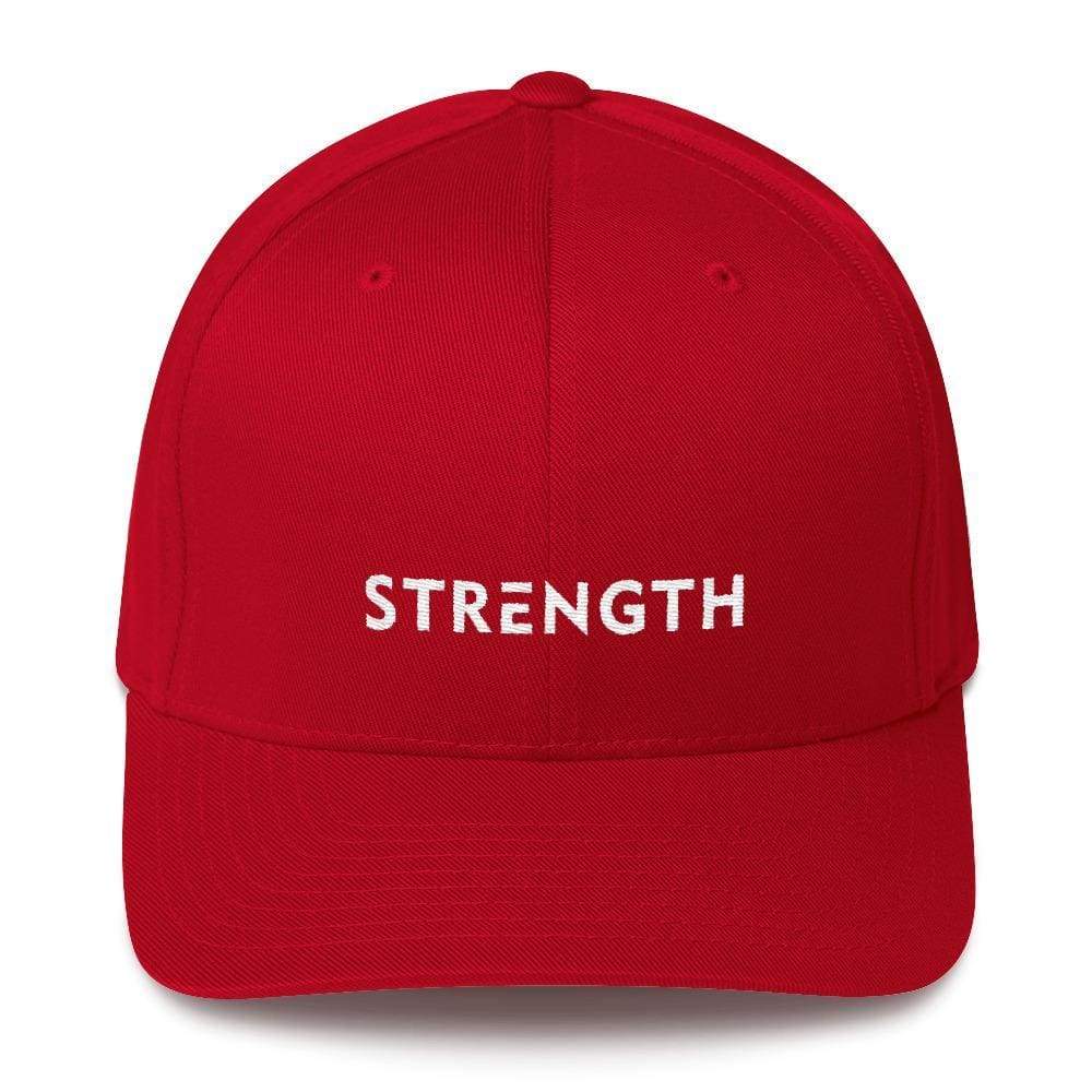 
            
                Load image into Gallery viewer, Strength Fitted Twill Flexfit Baseball Hat - S/m / Red - Hats
            
        