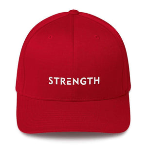 Strength Fitted Twill Flexfit Baseball Hat - S/m / Red - Hats