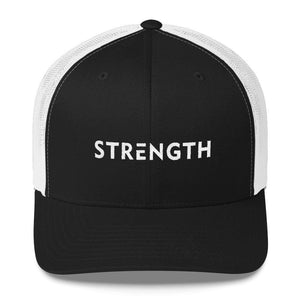 Strength Snapback Trucker Hat - One-size / Black/ White - Hats