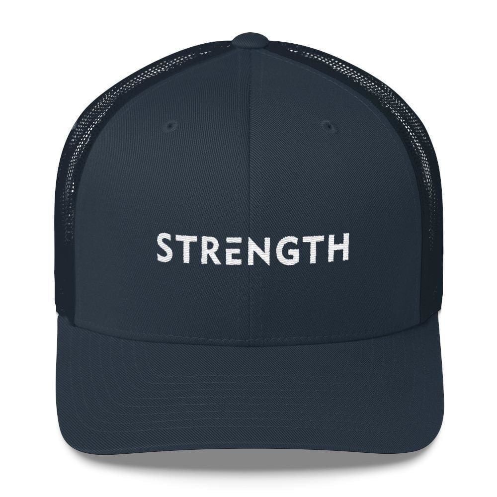
            
                Load image into Gallery viewer, Strength Snapback Trucker Hat - One-size / Navy - Hats
            
        