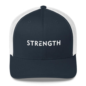 Strength Snapback Trucker Hat - One-size / Navy/ White - Hats